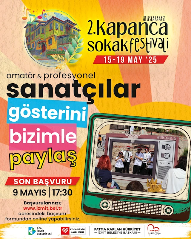 İZMİT BELEDİYESİ, KAPANCA SOKAK FESTİVALİ’NE GÖNÜLLÜ SANATÇILARI BEKLİYOR