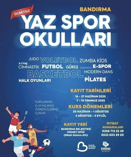 Bandırma’da yaz yetenek, spor ve sanatla renkleniyor! ⚽