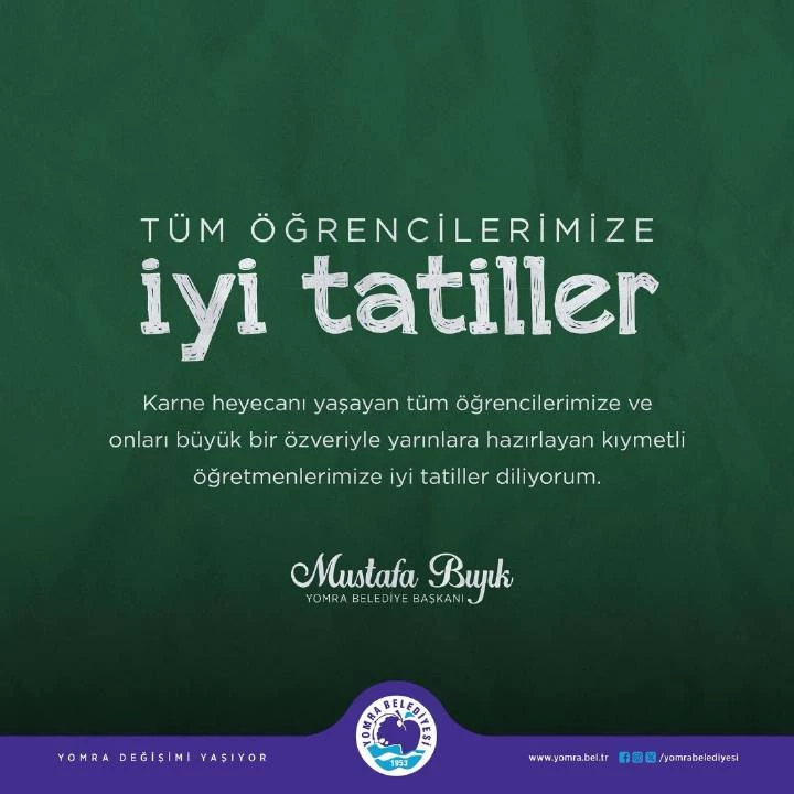 TÜM ÖĞRENCİLERİMİZE İYİ TATİLLER