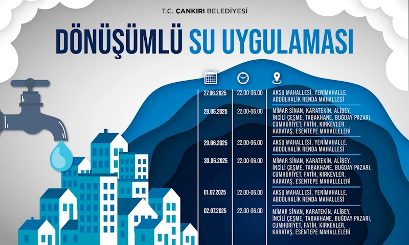 ÇANKIRI BELEDİYESİNDEN SU İLE İLGİLİ AÇIKLAMA