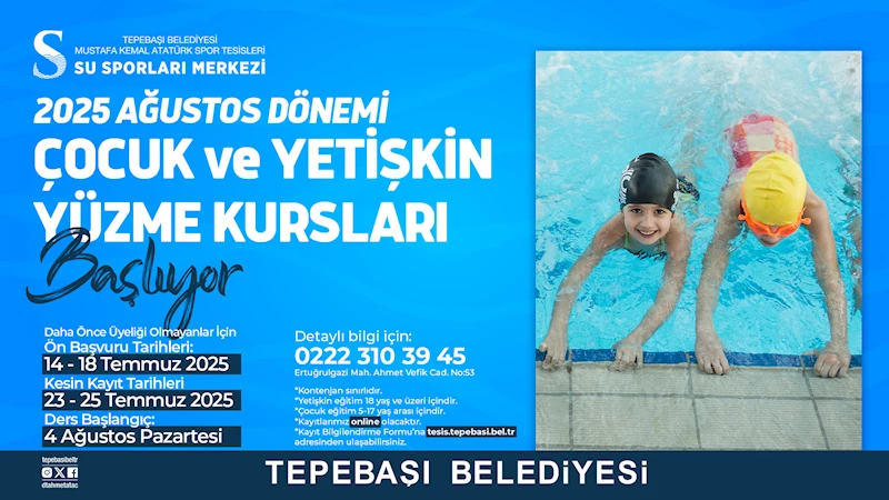 AĞUSTOS DÖNEMİ İÇİN YÜZME KURSU KAYITLARI BAŞLIYOR