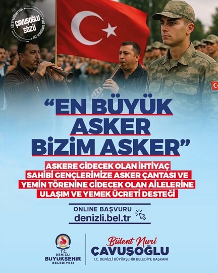Denizli Büyükşehir askere gidecek Mehmetçiğin de yanında