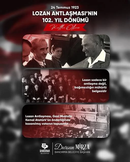 LOZAN; YALNIZCA BİR BARIŞ ANLAŞMASI DEĞİL, EMPERYALİZME KARŞI VERİLEN BÜYÜK MÜCADELENİN ULUSLARARASI TESCİLİDİR.