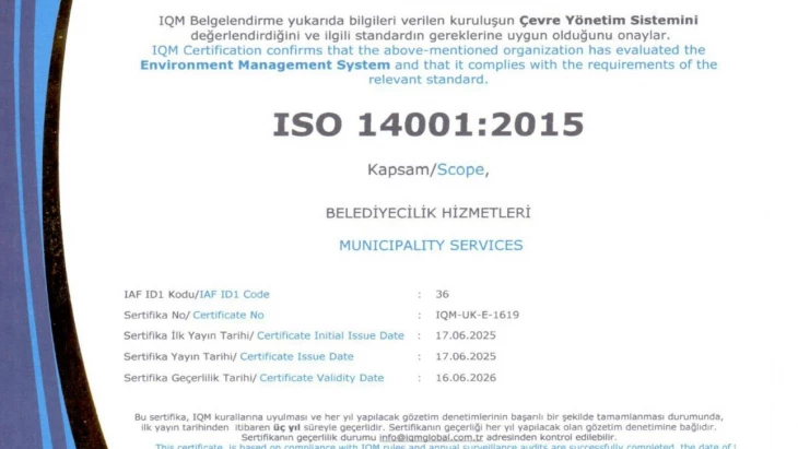 Çemişgezek Belediyesi ISO 9001 ve 14001 belgesi aldı