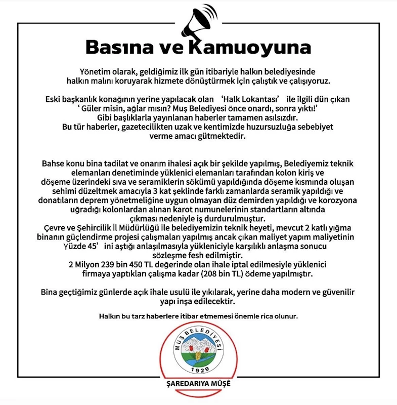 BASINA VE KAMUOYUNA