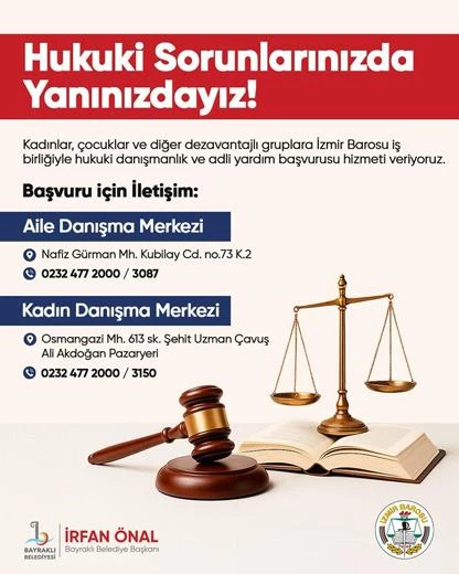 Bayraklı’da kadın ve çocuklara ücretsiz hukuki destek