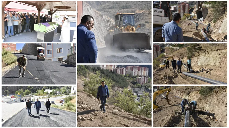 BAŞKANIMIZ, GÖKSER KOLOTOĞLU’NU EBEDİYETE UĞURLADI, ASFALT VE SU ŞEBEKE HATTI ÇALIŞMALARINI İNCELEDİ