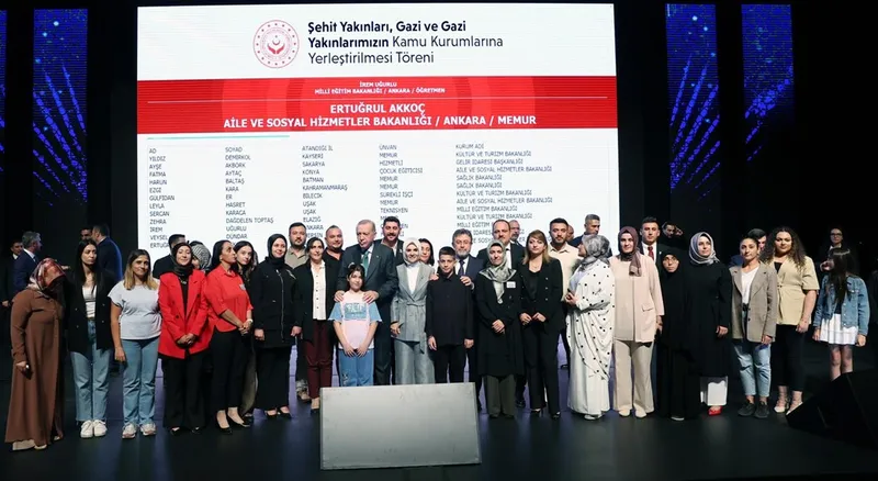 Cumhurbaşkanı Erdoğan ve Aile ve Sosyal Hizmetler Bakanımız Göktaş, Şehit Yakınları, Gazi ve Gazi Yakınlarının Kamu Kurumlarına Yerleştirilmesi Kura Töreni