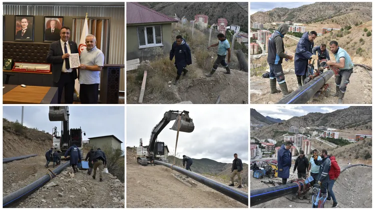 BAŞKANIMIZ ZİYARET KABUL ETTİ, SU ŞEBEKESİ HATTI KAYNAK ÇALIŞMALARINI İNCELEDİ