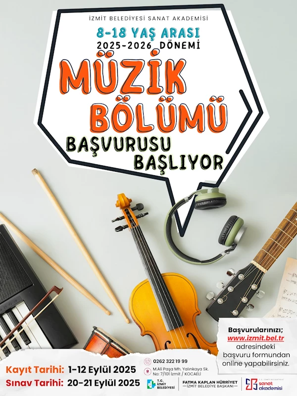 İZMİT SANAT AKADEMİSİ MÜZİK TUTKUNU GENÇLERİ BEKLİYOR