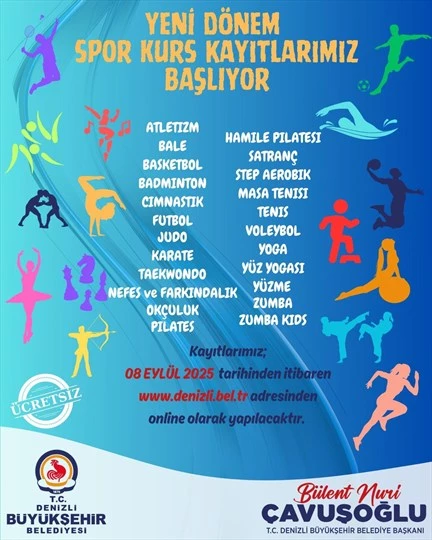 Büyükşehir’de yeni dönem spor kurs kayıtları başlıyor