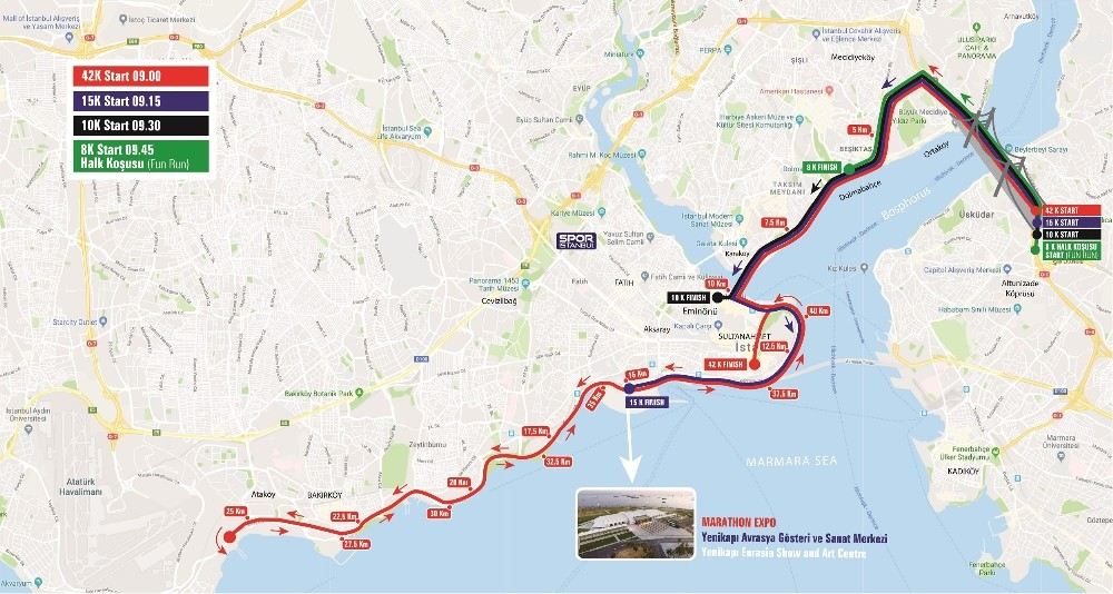 40Incı İstanbul Maratonu Nedeniyle Bazı Yollar Trafiğe Kapatılacak