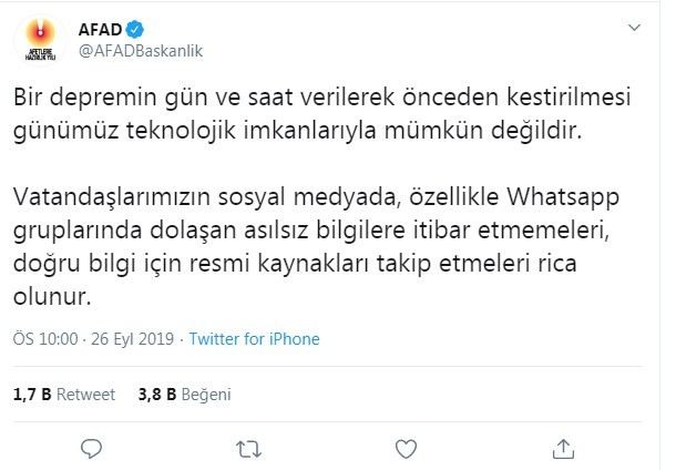 Afaddan Sosyal Medya Uyarısı