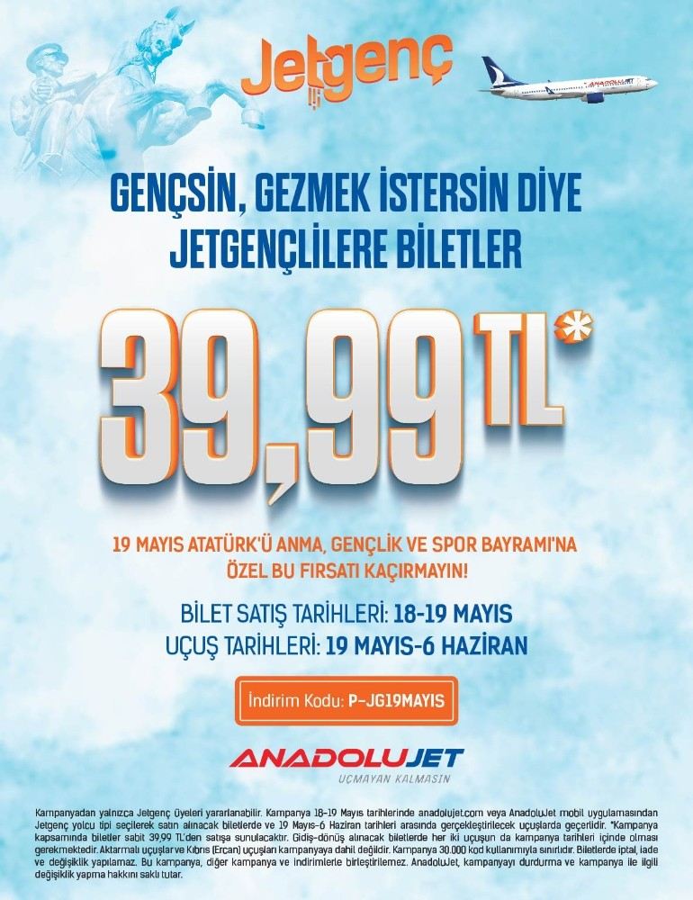 Anadolujetten 19 Mayıs Kampanyası