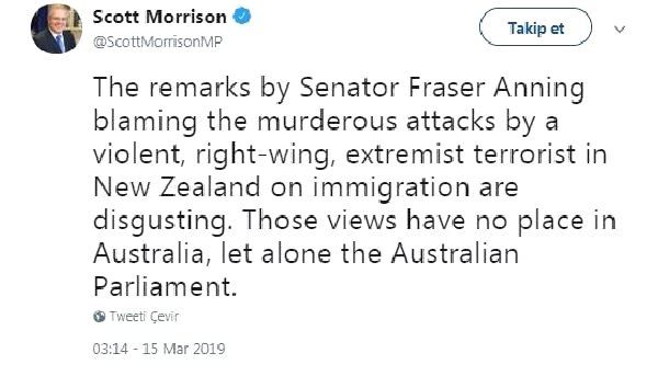 Avustralyalı Senatörün Irkçı Sözlerine, Başbakan`dan Tepki
