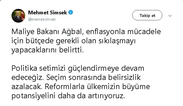 Başbakan Yardımcısı Şimşek: Seçim Sonrasında Belirsizlik Azalacak