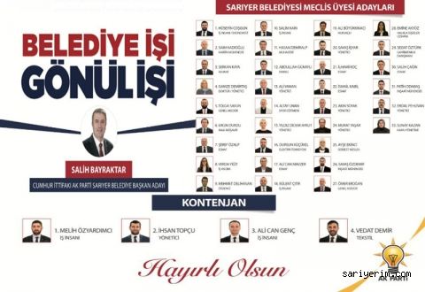 Bayraktar: Sarıyer?e hizmet sevdamızı  herkese anlatacağız