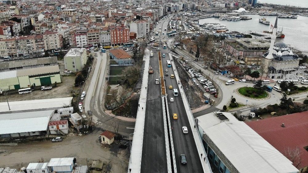 Bir Bölümü Trafiğe Açılan Haydarpaşa Köprüsü Havadan Görüntülendi