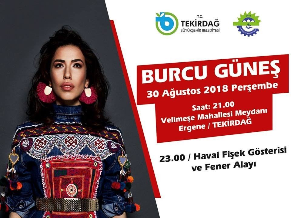 Burcu Güneş Velimeşede Konser Verecek