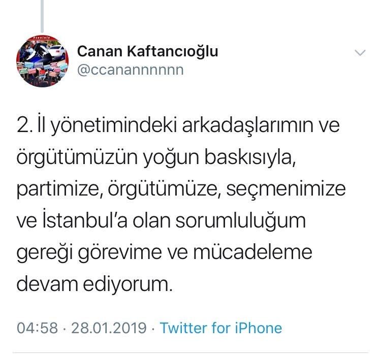 Canan Kaftancıoğlu İstifadan Vazgeçtiğini Duyurdu