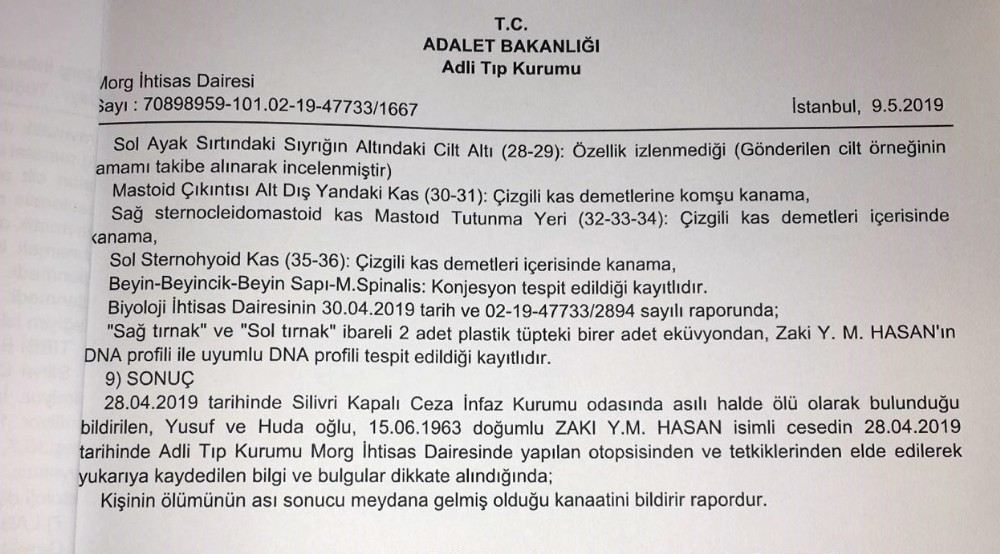 Cezaevinde Ölü Bulunan Casusla İlgili Adli Tıp Raporu Çıktı