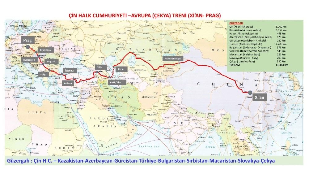 Çinden Gelen İlk Yük Treni, Marmaraydan Geçip Praga Ulaşacak