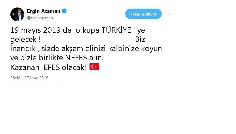 Ergin Ataman: O Kupa Türkiyeye Gelecek