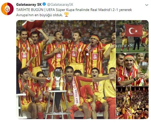 Galatasaraydan Uefa Süper Kupanın Yıl Dönümü Paylaşımı