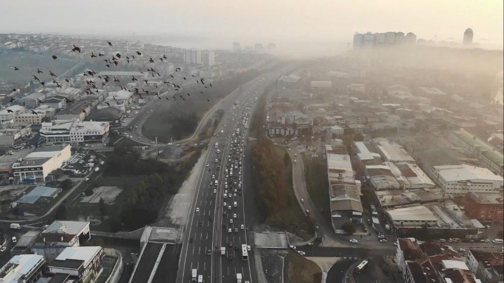 İstanbulda Sis Manzaraları, Havadan Görüntülendi