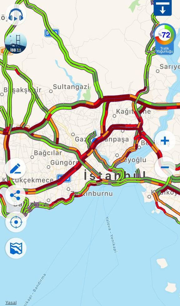 İstanbulda Trafik Yoğunluğu Yüzde 70in Üzerine Çıktı