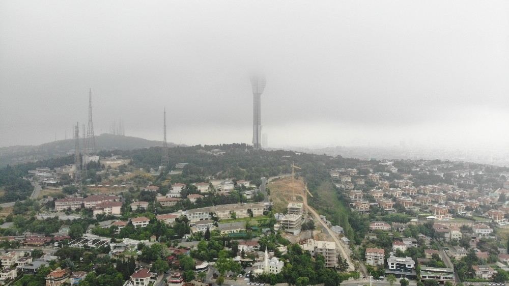 İstanbulda Yüksek Kesimlerde Etkili Olan Sis Havadan Görüntülendi