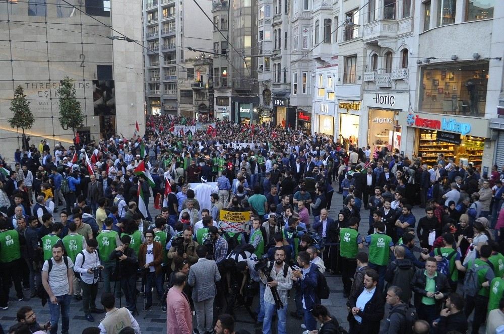 İstiklal Caddesinde Abd Ve İsrail Protestosu Sona Erdi