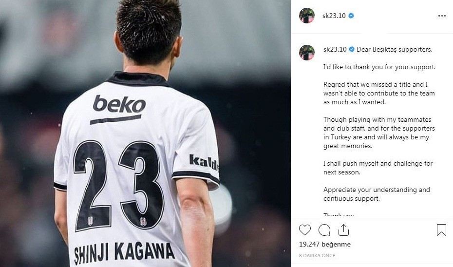 Kagawa Beşiktaşa Veda Etti