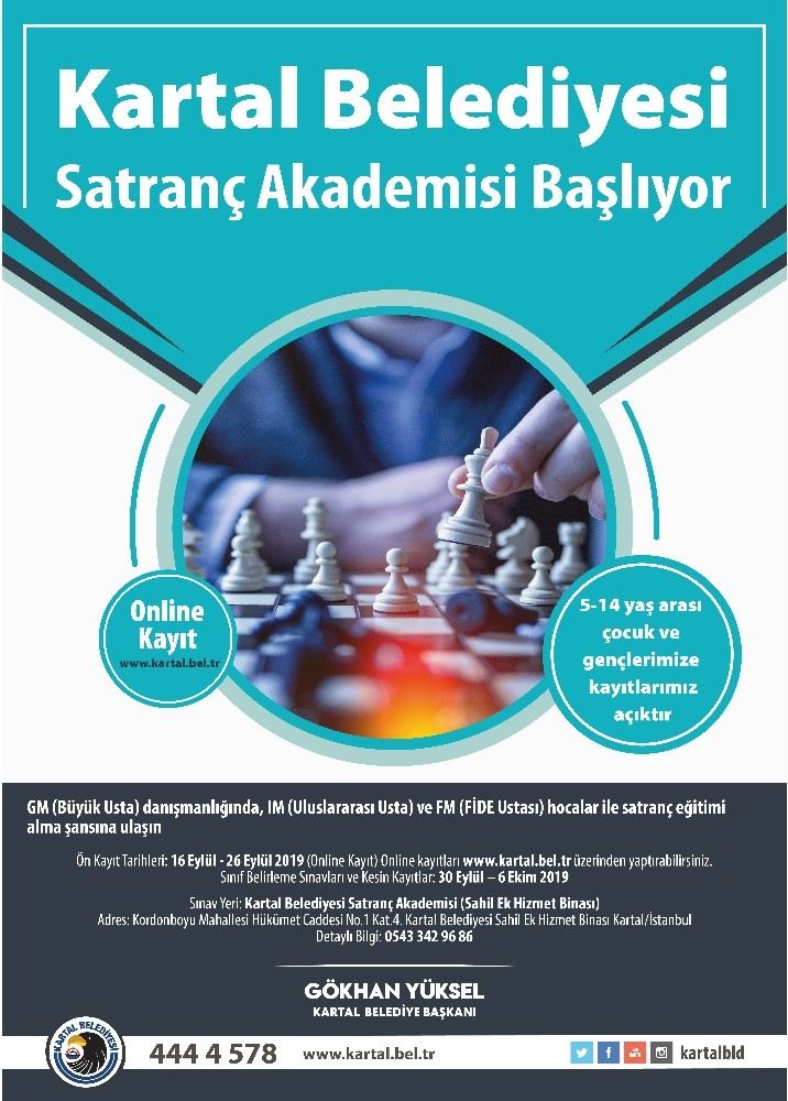 Kartalın İlk Satranç Akademisi Açılıyor