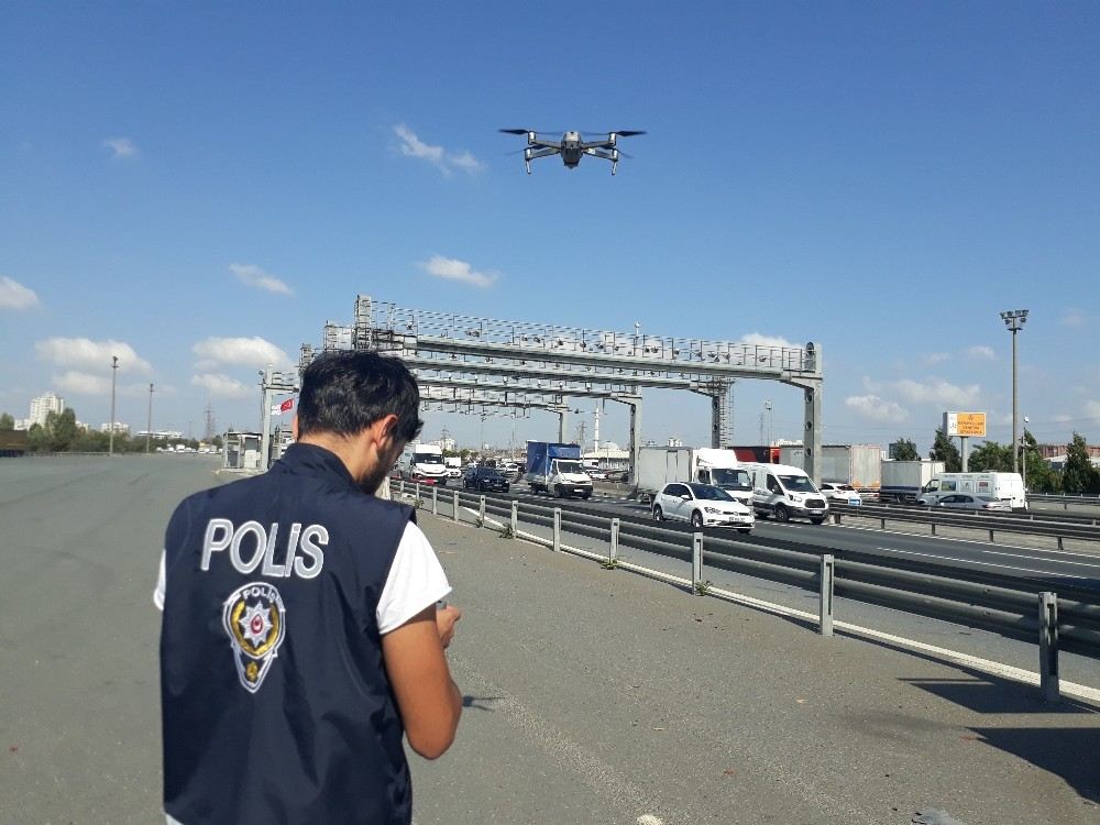 Mahmutbey Gişelerde Dronelu Trafik Denetimi