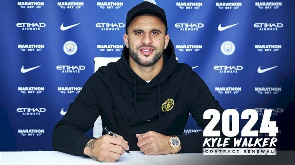 Manchester City, Kyle Walkerın Sözleşmesini 2024E Kadar Uzattı