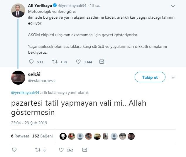 Öğrenciler İstanbul Valisi Yerlikayayı Mesaj Yağmuruna Tuttu