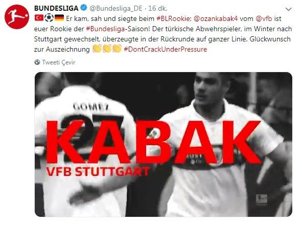 Ozan Kabak, Bundesligada Yılın Çaylağı Seçildi