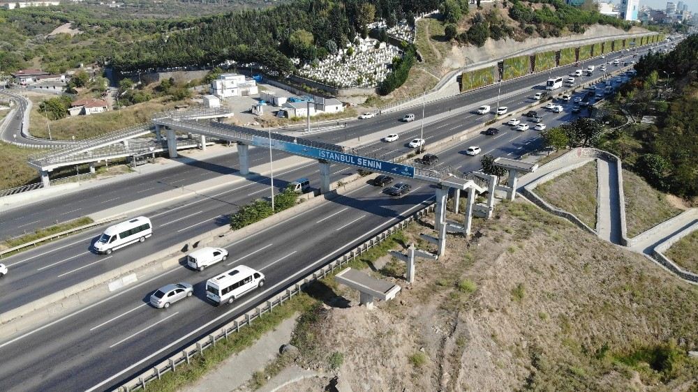 (Özel) ?Engelli Engelsiz Üst Geçidi Havadan Görüntülendi