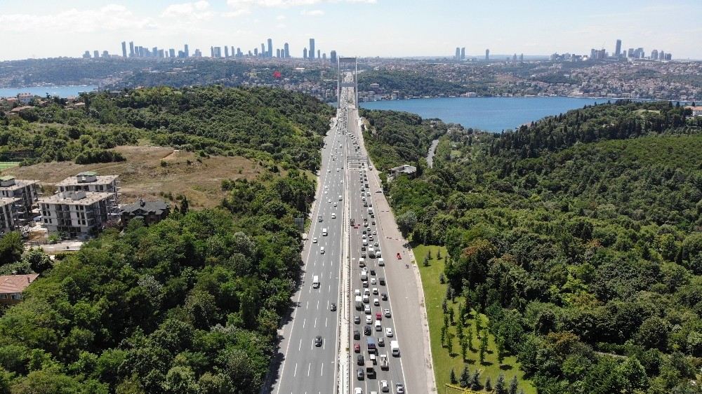 (Özel) Fsm Köprüsünde Bakım Ve Onarım Çalışmalarındaki Son Durum Havadan Görüntülendi