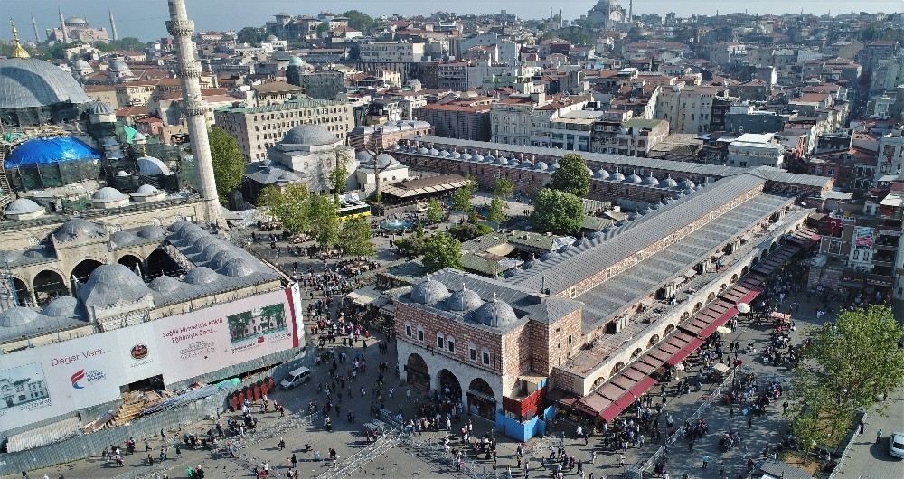 (Özel Haber) Restorasyonu Tamamlanan Mısır Çarşısı Havadan Görüntülendi