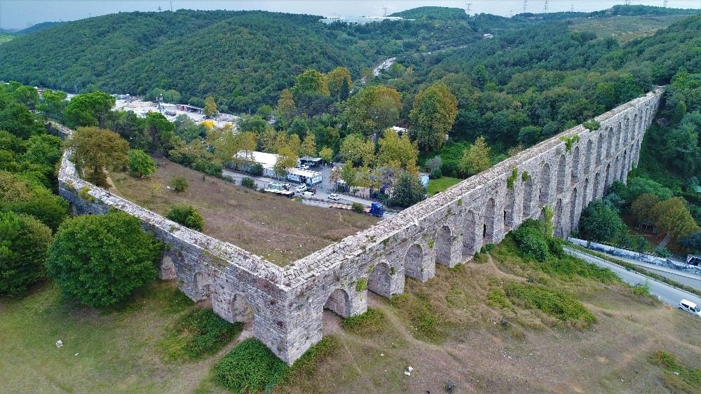 (Özel) Restorasyonuna Başlanan Eyüpsultandaki Kovuk Kemer Havadan Görüntülendi