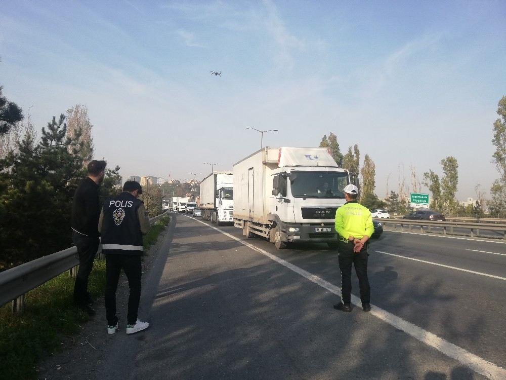 (Özel) Tem Otoyolunda Drone Destekli Trafik Uygulaması: Ceza Yağdı