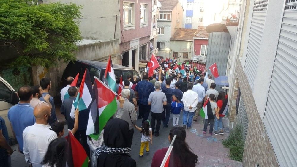 (Özel) Tophaneli Vatandaşlardan Filistine Destek Yürüyüşü