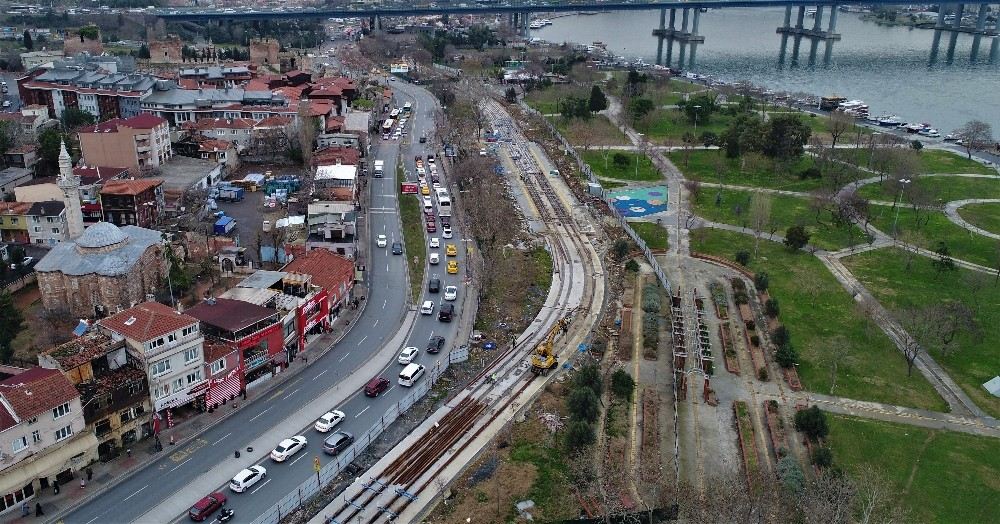 (Özel)Eminönü Alibeyköy Tramvay Hattının Rayları Yerleştiriliyor