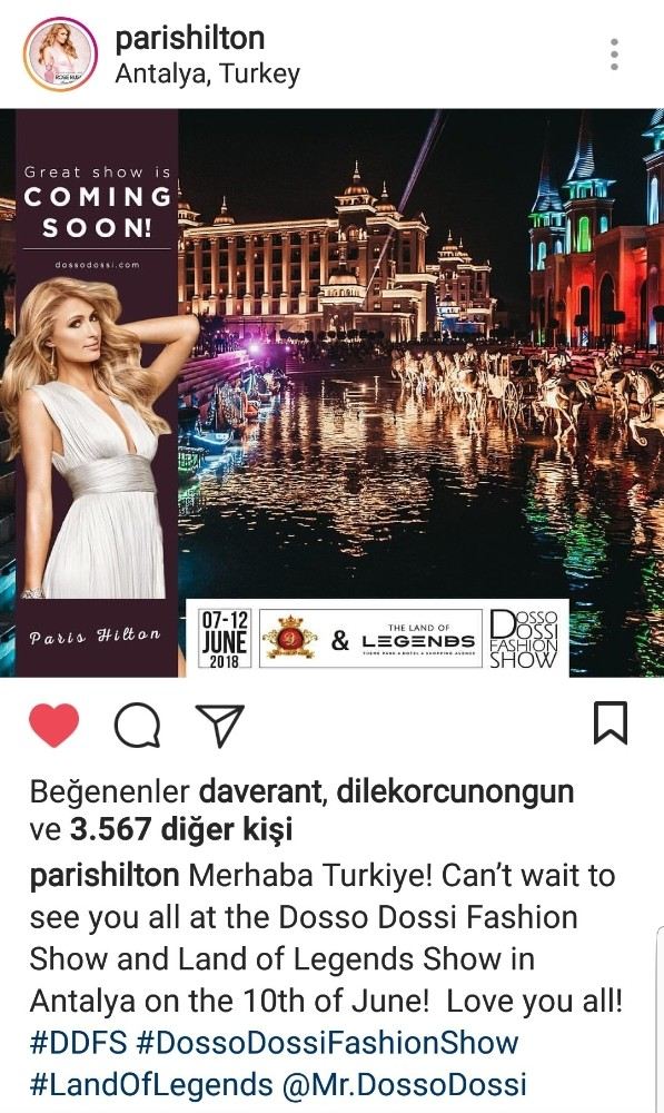 Paris Hiltondan Mesaj Var: ?Merhaba Türkiye, Hepinizi Seviyorum