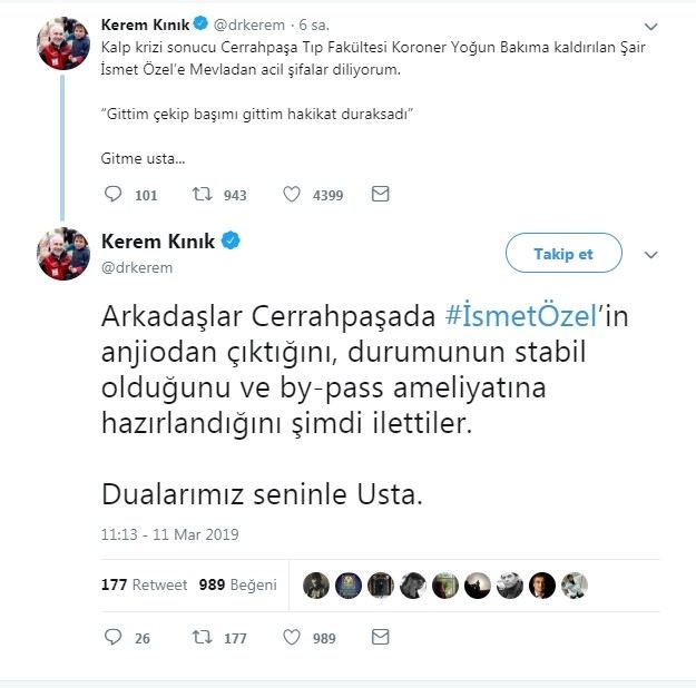 Şair Ve Yazar İsmet Özel, Kalp Krizi Geçirdi