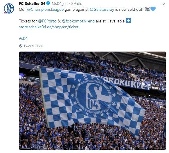 Schalke 04 - Galatasaray Maçı Biletleri Tükendi