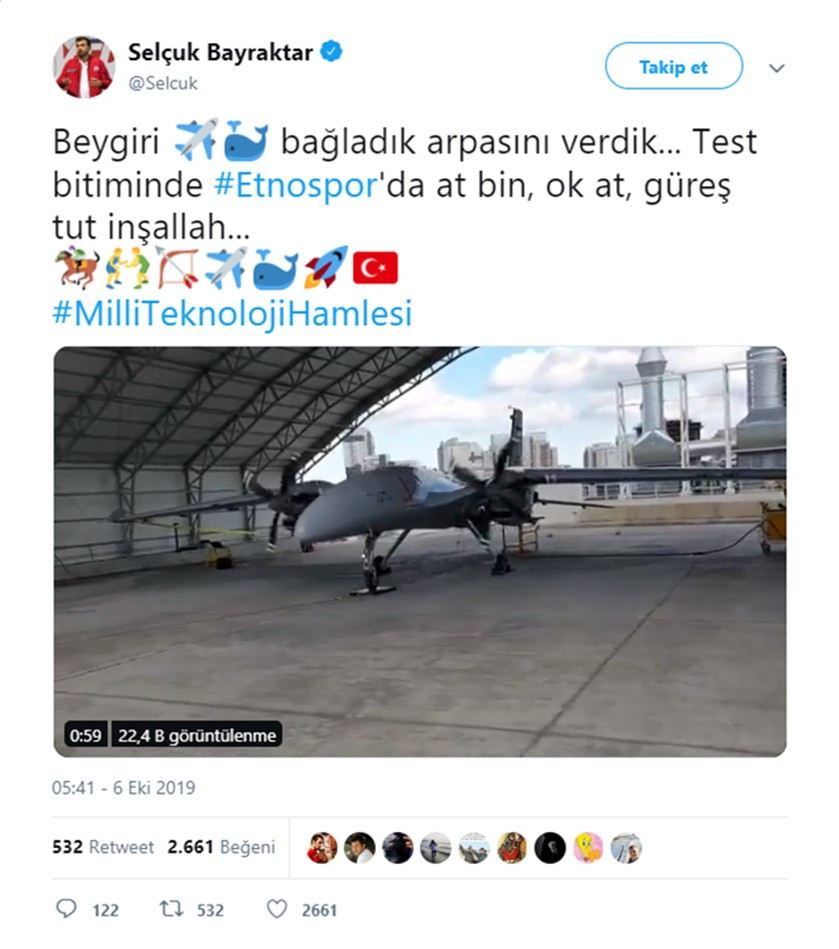 Selçuk Bayraktar, Akıncının Yeni Test Görüntülerini Yayınladı