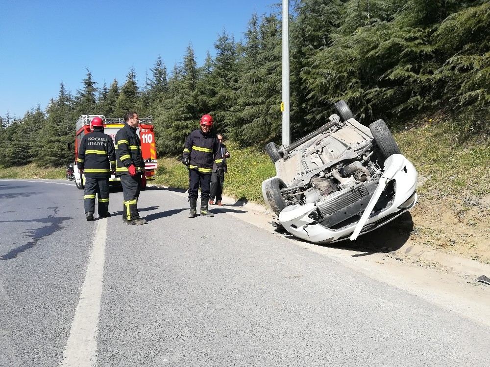 Sürücü Kursu Müdürü Otomobille Takla Attı: 1 Yaralı